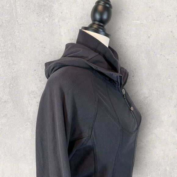 Athleta Slub Strength Lightweight Jacket Full Zip Hoodie Dark Gray XS - Picture 6 of 15